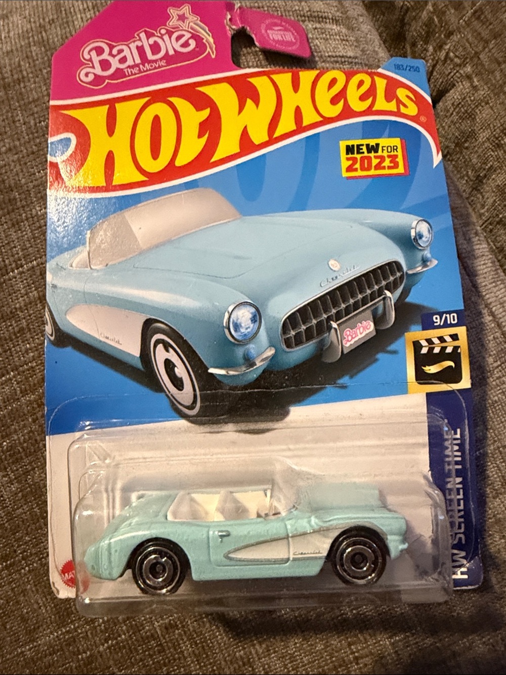 Hot Wheels Barbie The Movie 1956 Corvette HW Screen Time 9/10 Sealed